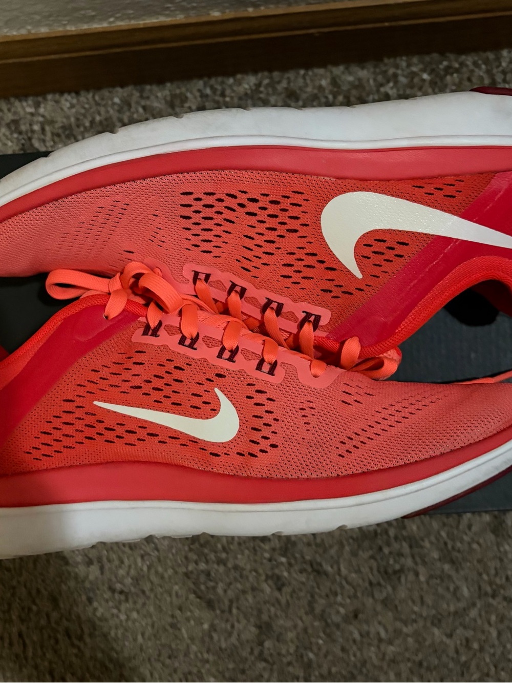 Nike Women, Running Shoes - Coral/White